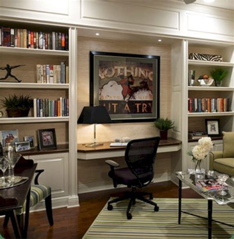 75+ Incredible Home Office Built In Cabinets Ideas To Inspire You 17 | Small home libraries ...