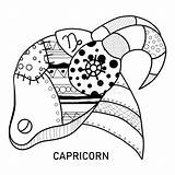 Capricorn Coloring Page Stock Illustrations – 100  sketch template