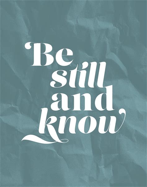 Be Still and Know Downloadable Printable Art Hand Lettered - Etsy