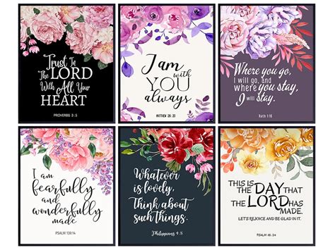 Amazon.com: Christian Wall Art Set - Bible Verse Quotes Wall Decor for ...