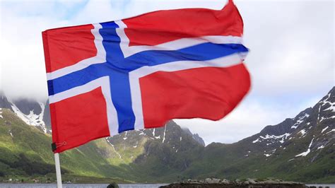 Norway Flag. Beautiful Nature Norway natural landscape Stock Video ...