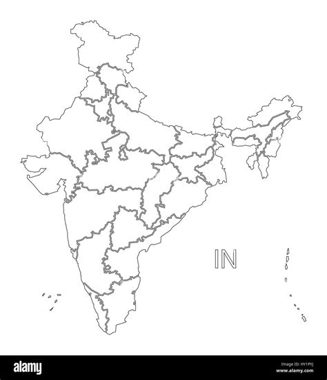 India map outline hi-res stock photography and images - Alamy