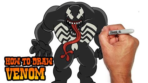 How to Draw Venom- Step by Step Video Lesson - YouTube