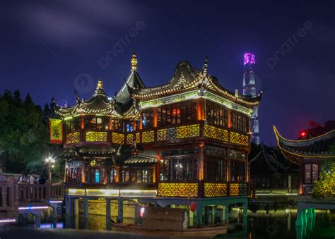 Shanghai Yu Garden At Night Background, Shanghai, Yu Garden, Ancient ...