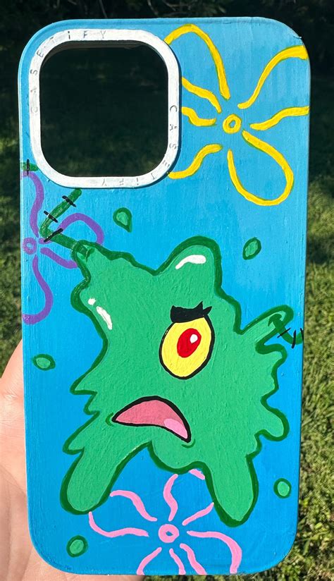 Spongebob Squarepants Plankton Squished Acrylic Painted - Etsy