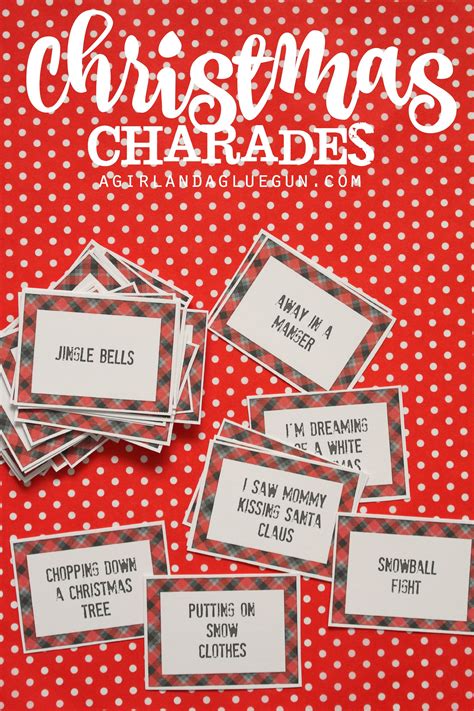 christmas charades game and free printable roundup! | Christmas charades game, Christmas games ...