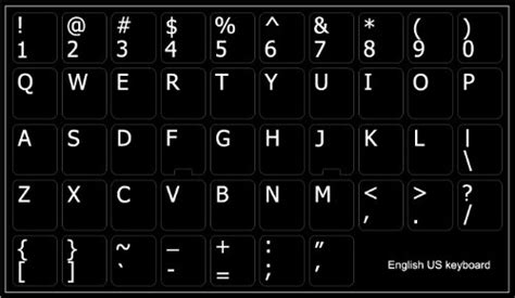 ENGLISH US NON-TRANSPARENT KEYBOARD STICKER BLACK BACKGROUND: Buy ...