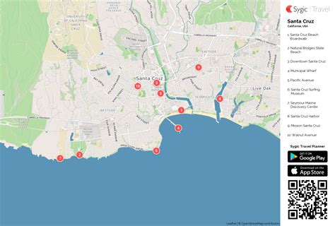 Santa Cruz Printable Tourist Map | Sygic Travel