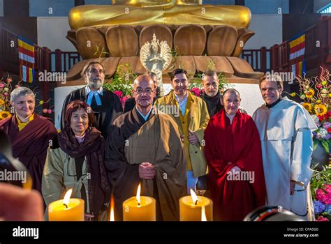 Paris, France, Interfaith Buddhist Festival, Group Portrait, French Buddhist Nun, Protestant ...