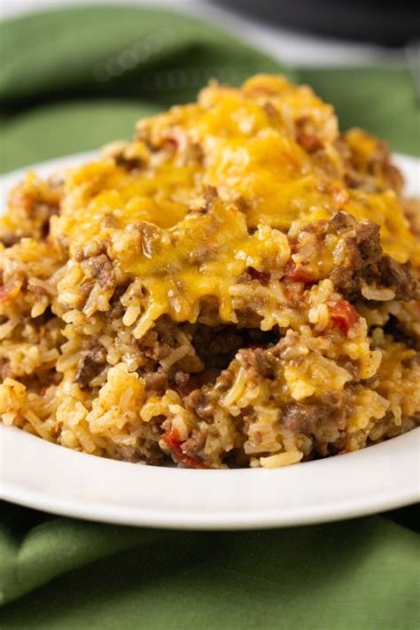 Instant Pot Cheesy Ground Beef and Rice - One Happy Housewife