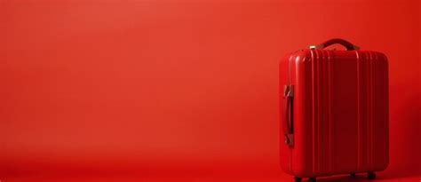 Premium AI Image | Red travel suitcase on red background Trip concept Generative AI