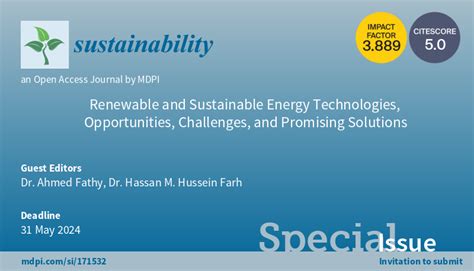 (PDF) A new Special Issue in Sustainability Journal (ISSN 2071-1050, IF ...