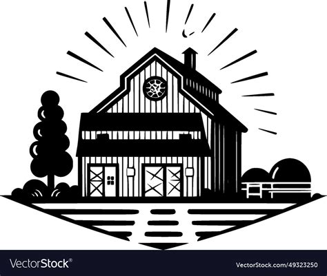 Farmhouse - minimalist and simple silhouette Vector Image