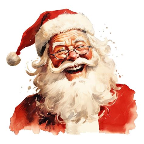 Laughing Santa Claus PNG clipart isolated on transparent background | Premium AI-generated image