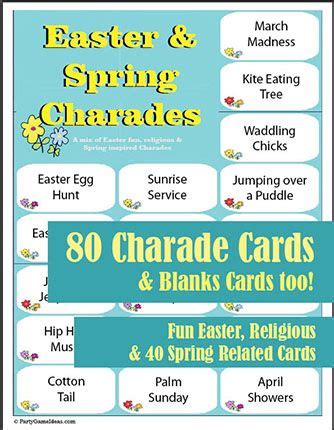 Easter and Spring Charades | Charades for kids, Easter kids, Fun easter ...