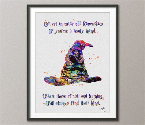 Sorting Hat Harry Potter Quote Hogwarts House Print by CocoMilla | Harry potter nursery, Harry ...