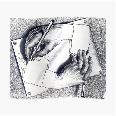 "Drawing Hands by M.C. Escher" Poster for Sale by AestheticsXarts ...