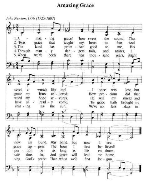 Amazing Grace Hymn Sheet Music | Sheet music, Amazing grace sheet music ...