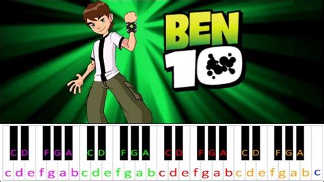 Ben 10 - Opening Theme Song ~ Piano Letter Notes