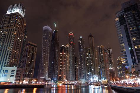 The Night Lights of Dubai Marina