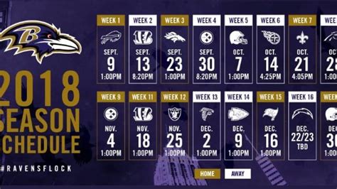 Ravens unveil 2018 schedule | WBFF