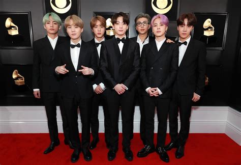 BTS Wears Custom Korean Tuxedos on the Grammys Red Carpet | Vogue