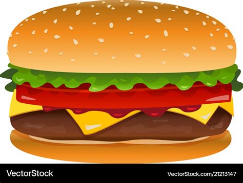 Hamburger clip art Royalty Free Vector Image - VectorStock