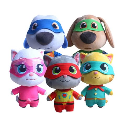 28cm Talking Tom And Friends Hero Series Talking Tom Angela Hank Ginger Ben Plush Dolls Kawaii ...