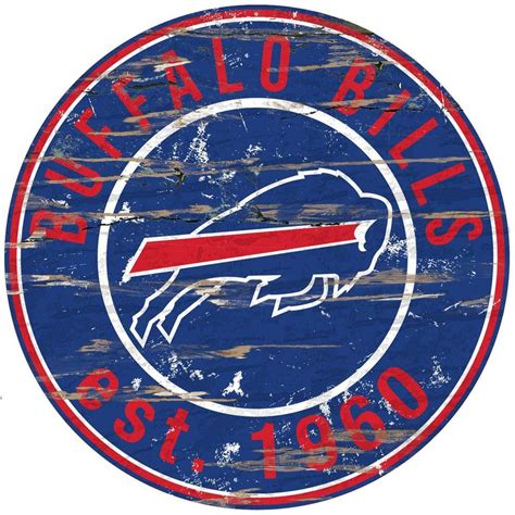 Adventure Furniture 24" NFL Buffalo Bills Round Distressed Sign N0659 ...