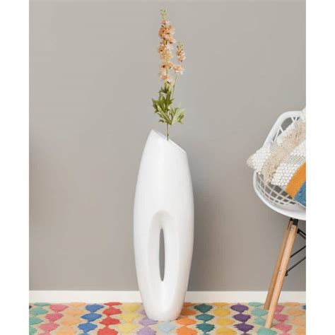 Uniquewise Tall Floor Vase, White Floor Vase, Home Decor, 29 in. Vase, Decorative Lightweight ...