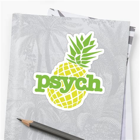 "Psych Pineapple" Stickers by JJFGraphics | Redbubble