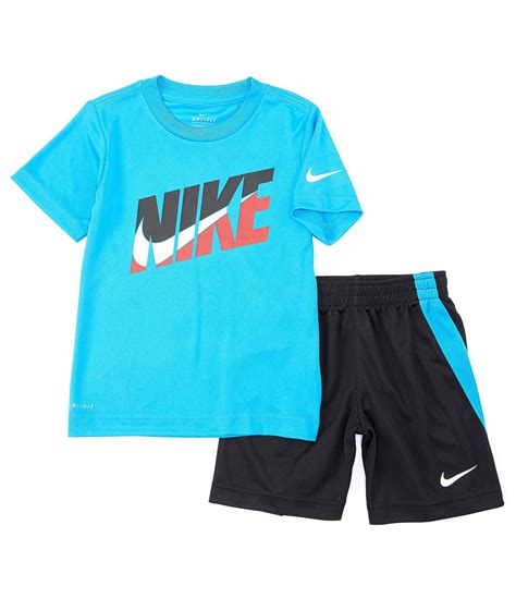 Nike Toddler Boys 2T-4T Short-Sleeve Tri-Color Tee Shorts Set - 3T ...