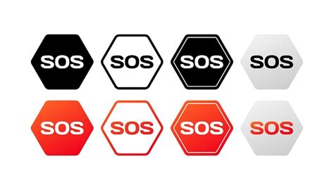 Sos Signs Different Styles Colors Sos Signs Help Signs Sos Icons Vector ...