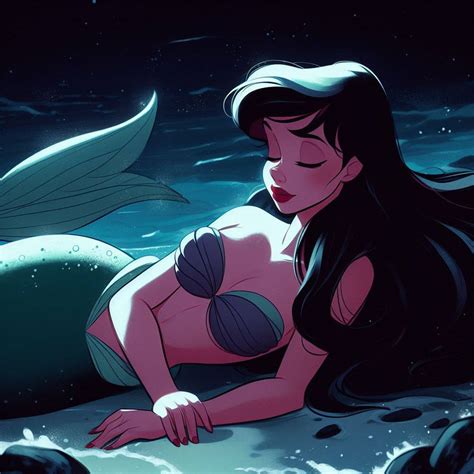 Black hair Ariel is all about resting by FloodUnversed on DeviantArt