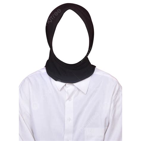 Kemeja Putih Berkerudung Hitam Baju Putih Kerudung Hitam Png Transparan ...