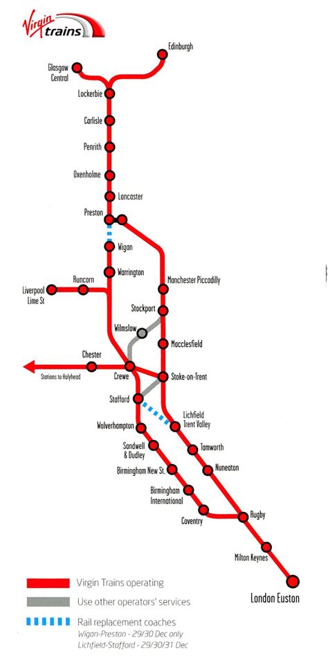 West Coast Main Line Map