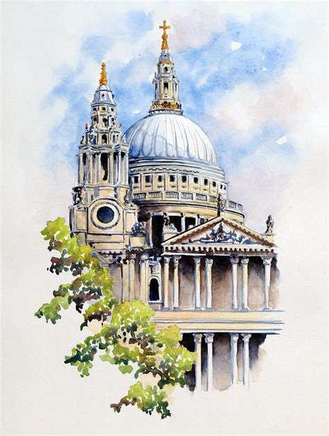 566. St Paul's Cathedral, London | Architecture drawing art, Watercolor ...