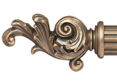 Cambria Curtain Rod Finial for 2 1/4" Wood Drapery Rods~Pair