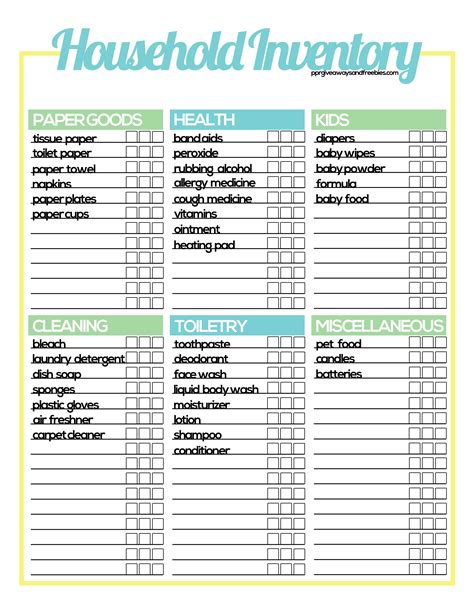 Household Inventory Tracker- Free Printables | Household management, Tracker free, Household binder