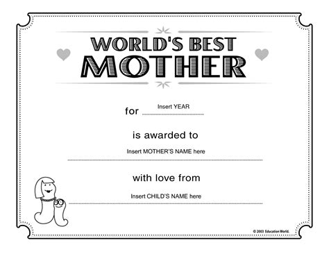 Printable Best Mom Award Certificate - Printable Word Searches