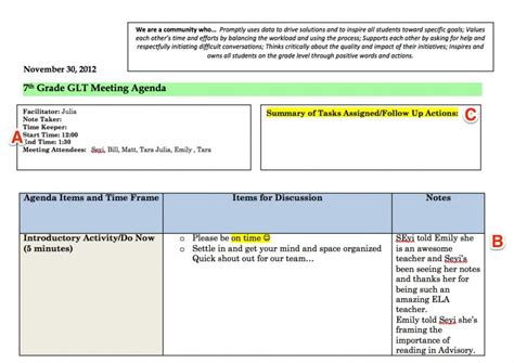 grade level meeting agenda template teacher team meeting agenda template excel | Meeting agenda ...