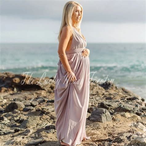 Summer Beach Maternity Evening Dress Chiffon Backless Maix Women Prom Party Dresses For Pregnant ...