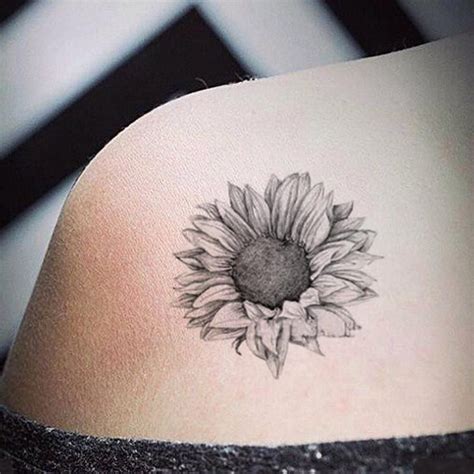 Grace Realistic Black & White Sunflower Temporary Tattoo – MyBodiArt ...