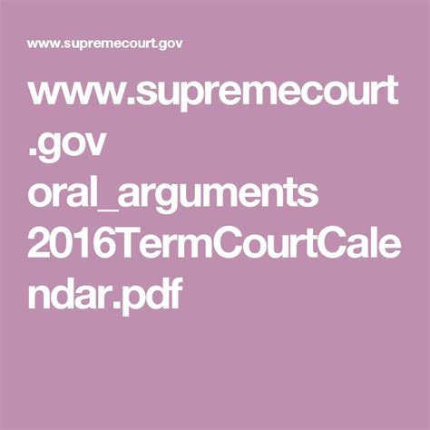 www.supremecourt.gov oral_arguments 2016TermCourtCalendar.pdf | Oral ...