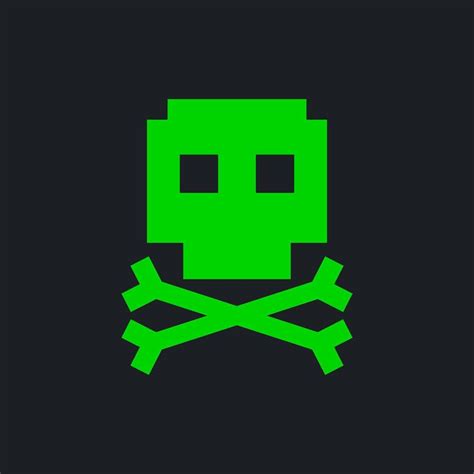 illustration of green skull. hacker theme vector illustration. 14213866 ...