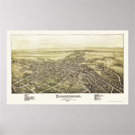 Chambersburg, PA Panoramic Map - 1894 Poster | Zazzle.com