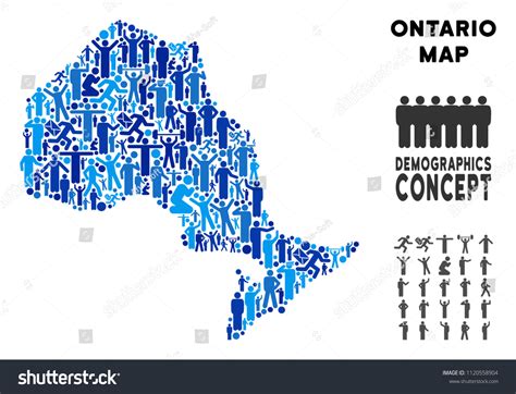 Vector Population Ontario Province Map Demography: เวกเตอร์สต็อก (ปลอด ...