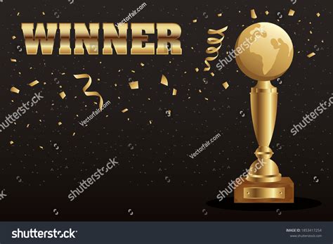 Winner Trophy Earth Planet Golden Word Stock Vector (Royalty Free) 1853417254 | Shutterstock