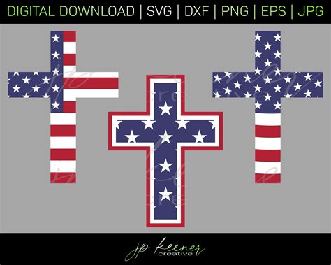 US Flag Cross SVG Bundle American Flag Cross Cut Files - Etsy