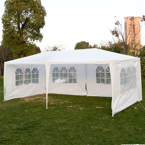 10 x 20 White Party Tent Canopy Gazebo w/ 4 Sidewalls